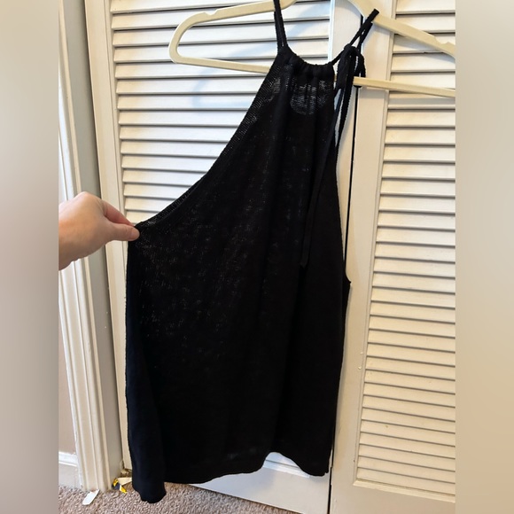 LOFT Black Sweater Tank with side tie - Size Large - Picture 2 of 6